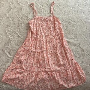 Old Navy Pink Floral Tiered Mini Dress